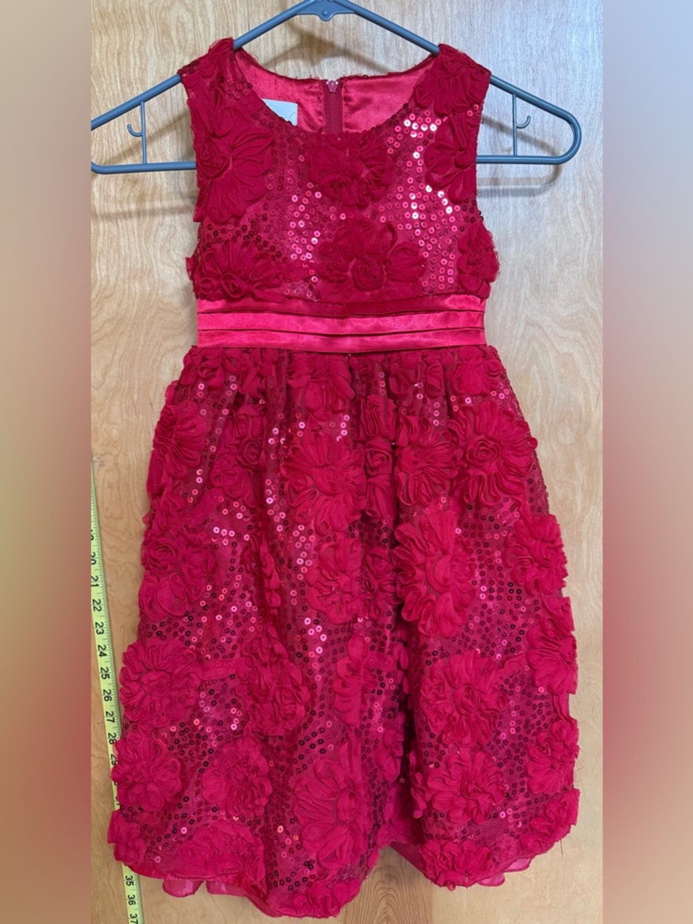 American Princess Red Floral Sequin Party Dress for Girls